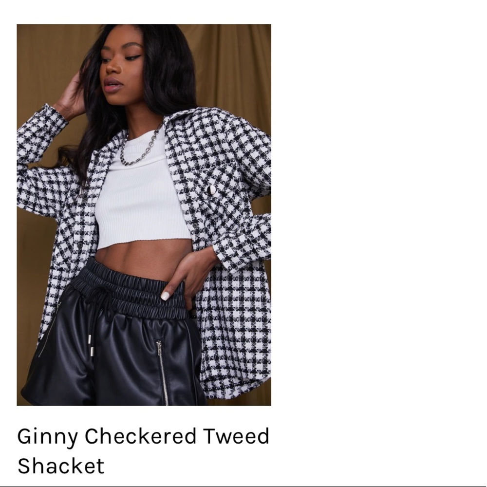 Black and white tweed shirt/jacket from 12th Tribe. Brand new, never been worn